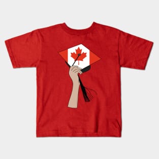 Holding the Square Academic Cap Canada Kids T-Shirt